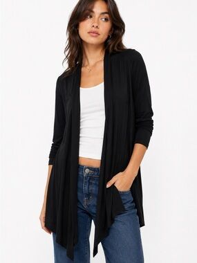 Black Pretty Young Thing Waterfall Cardigan | Size M